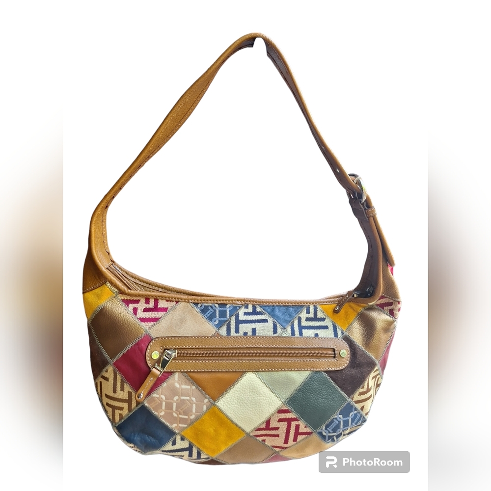 COPY - NWOT Tignanello Multi Color Suede Patchwork and Brown Leather Shoulder B…